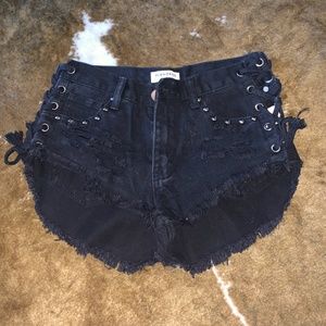 Black Jean Shorts